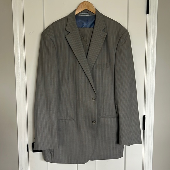 Steve Harvey Other - Steve Harvey Striped 3 Piece Grey Suit